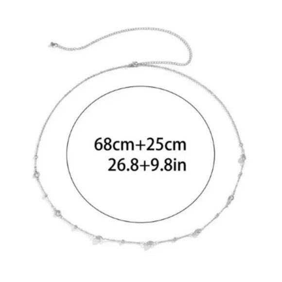 SILVER DIAMOND WAIST CHAIN - Picture 4 of 4